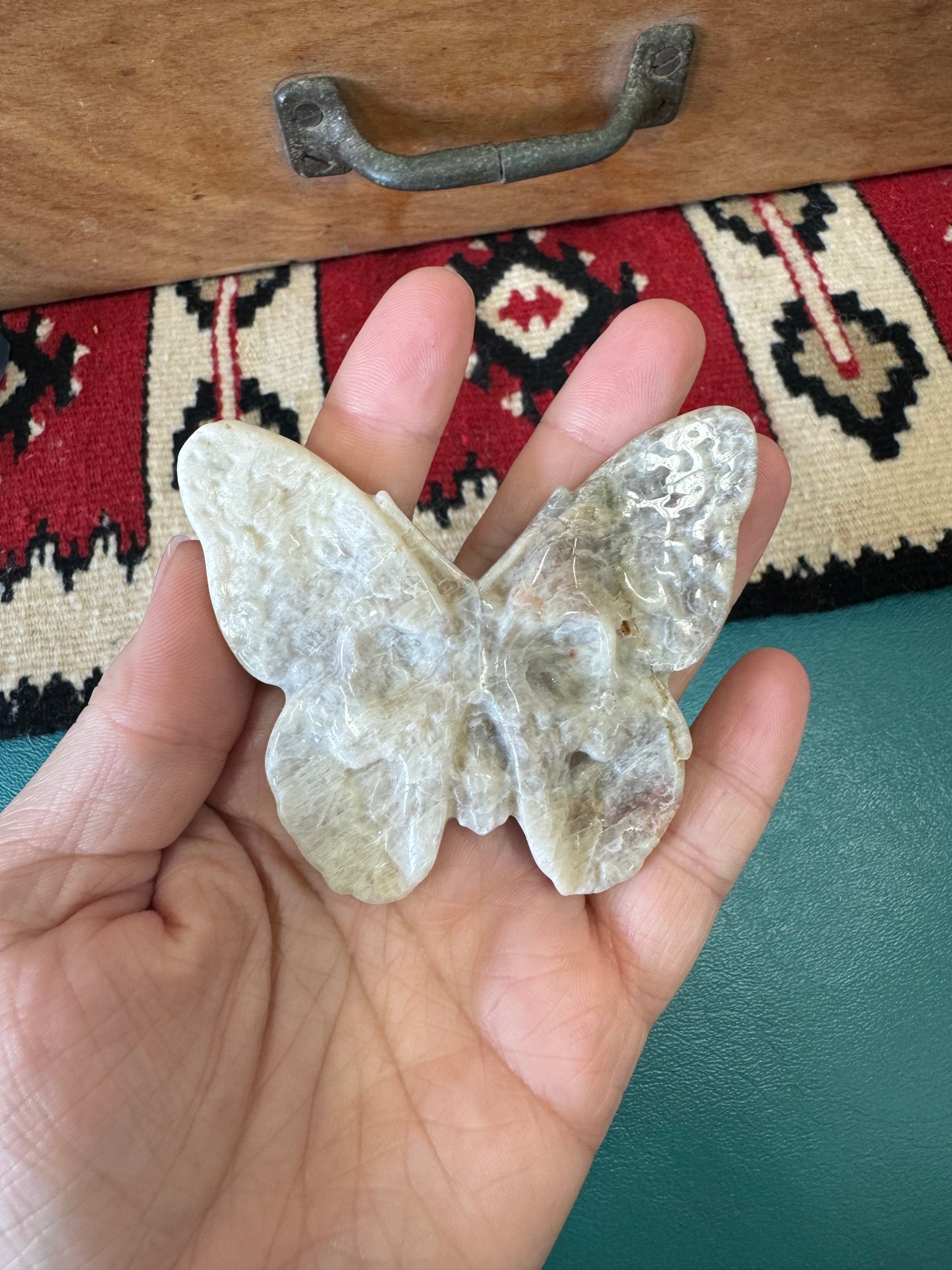 Crystal Carved Skull Butterfly