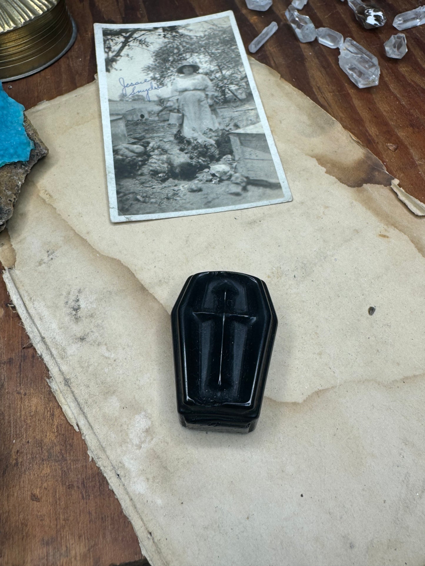 Carved Obsidian Coffin