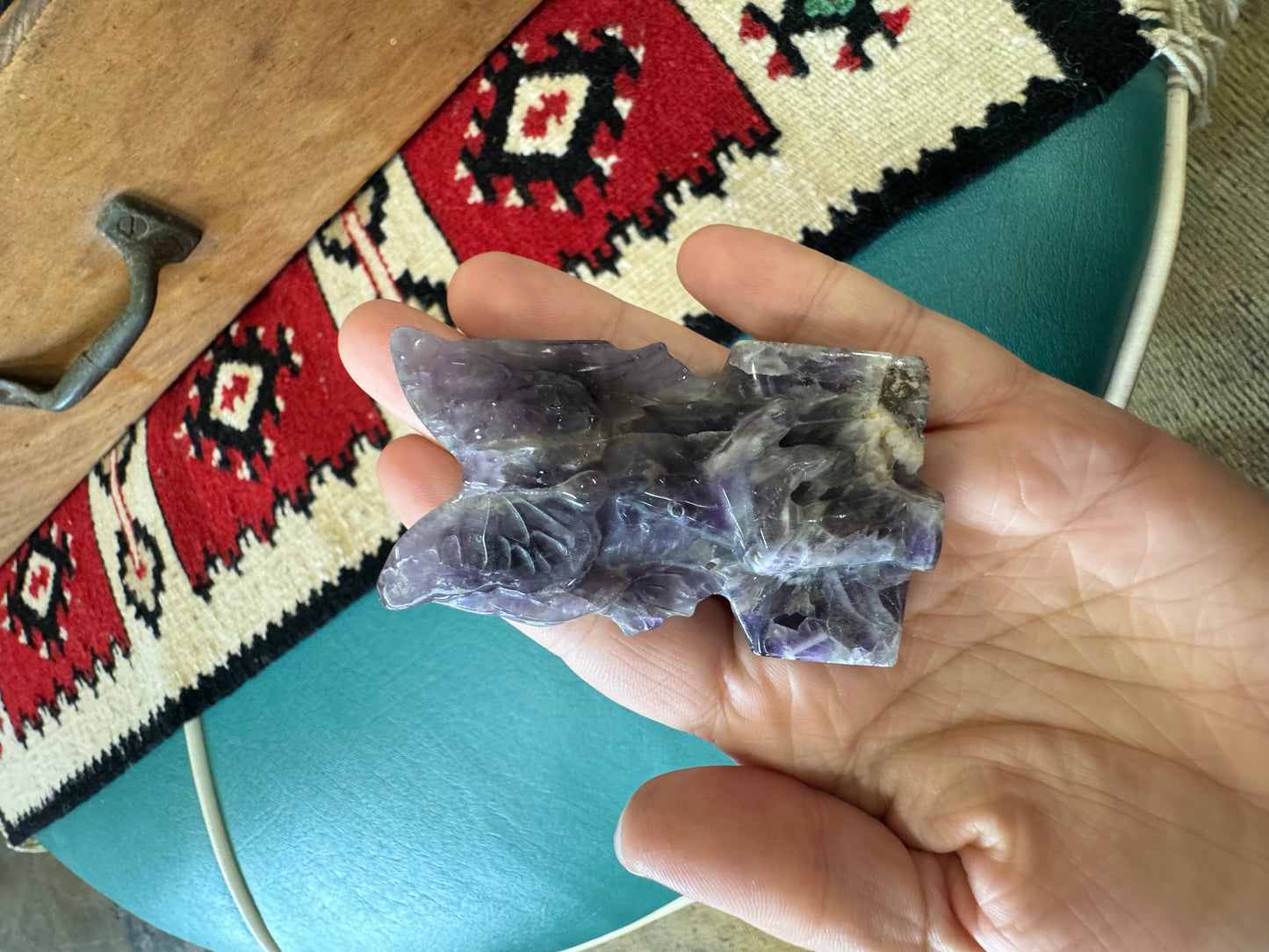 Crystal Carved Figure with Butterfly