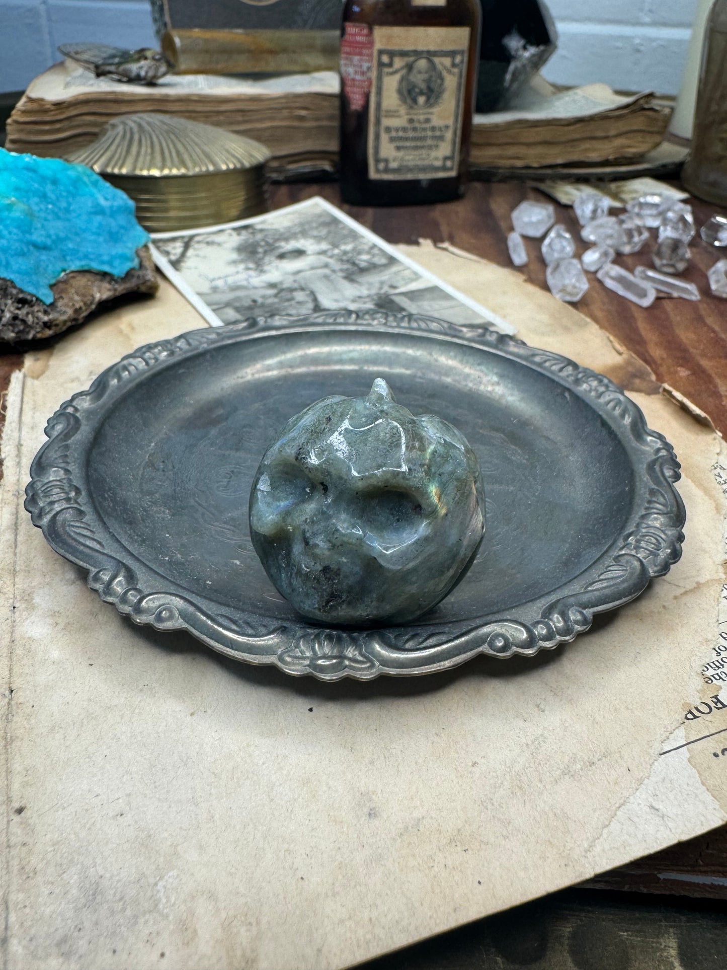 Crystal Carved Spooky Pumpkin