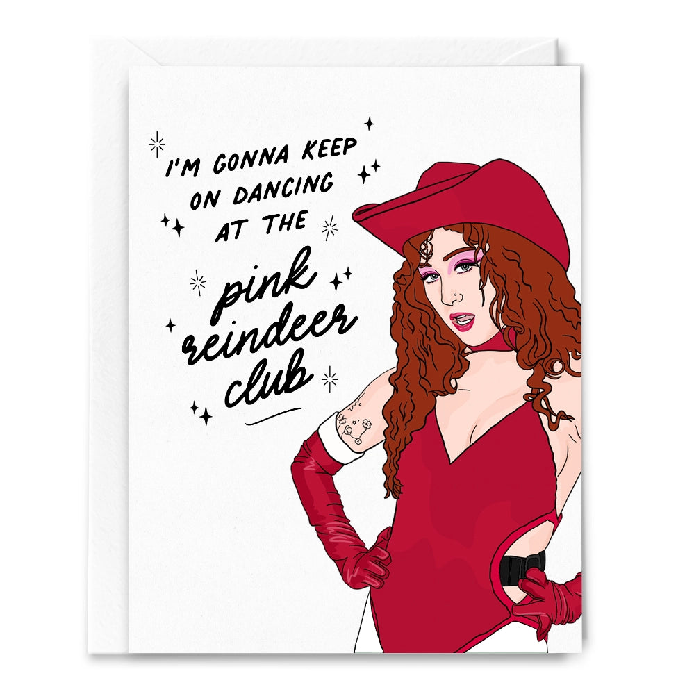 Pink Reindeer Club Chappell Roan Holiday Card