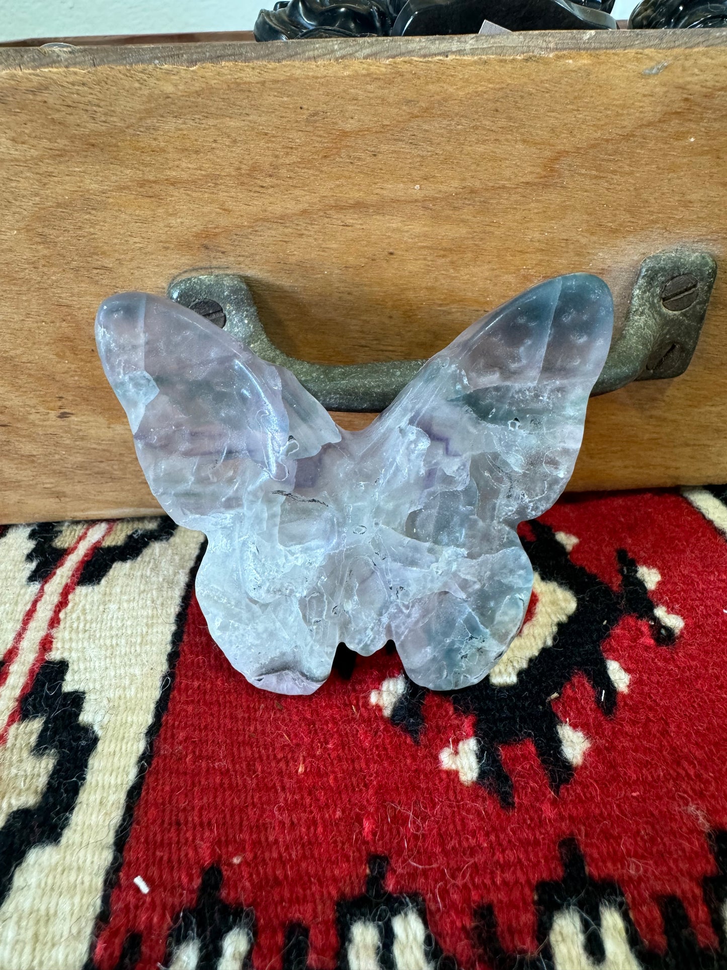 Crystal Carved Skull Butterfly