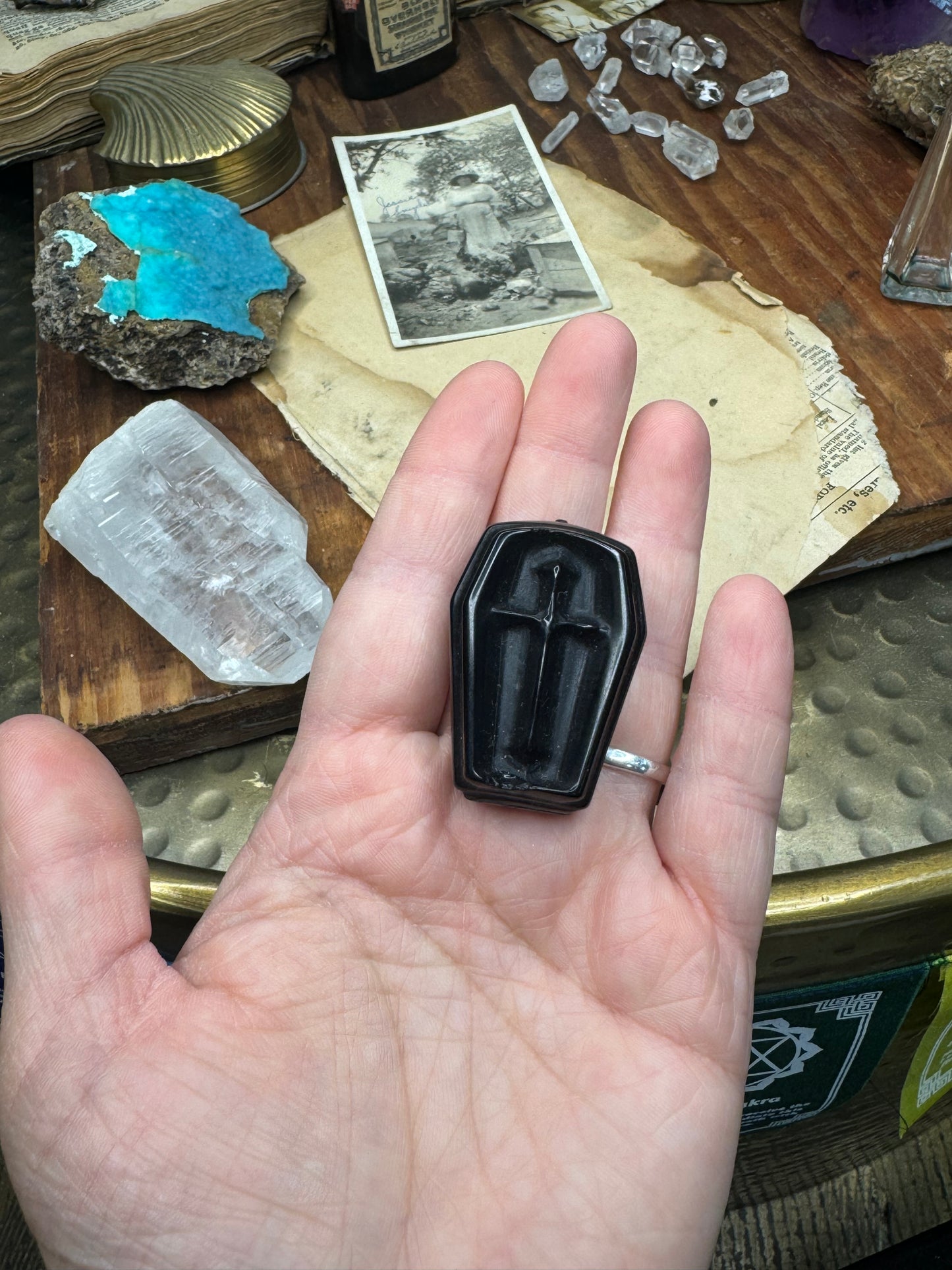 Carved Obsidian Coffin