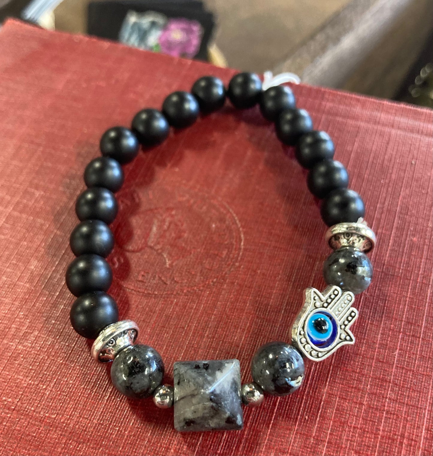 Hand Beaded Crystal and Hamsa Bracelets
