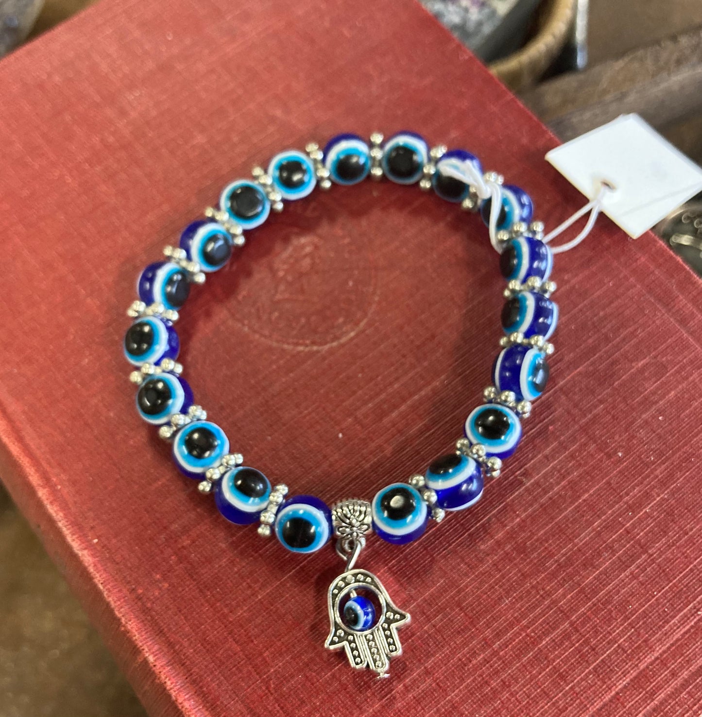 Hand Beaded Crystal and Hamsa Bracelets