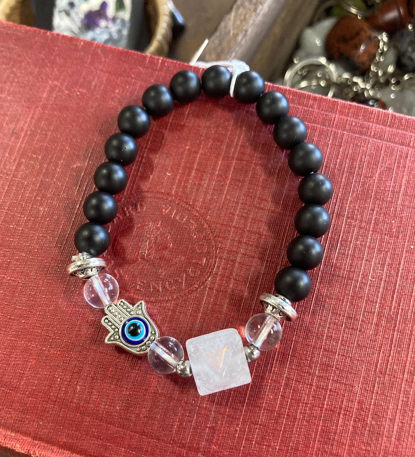 Hand Beaded Crystal and Hamsa Bracelets