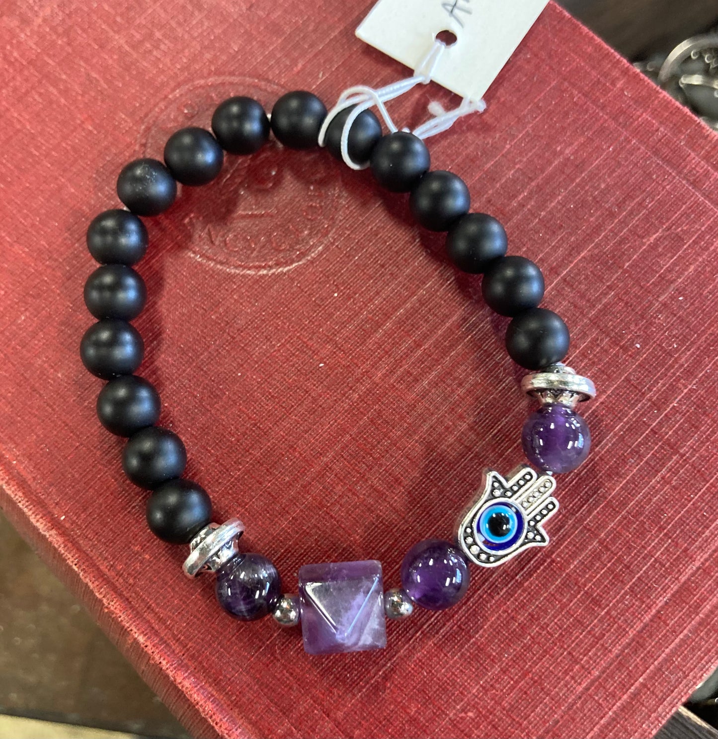 Hand Beaded Crystal and Hamsa Bracelets