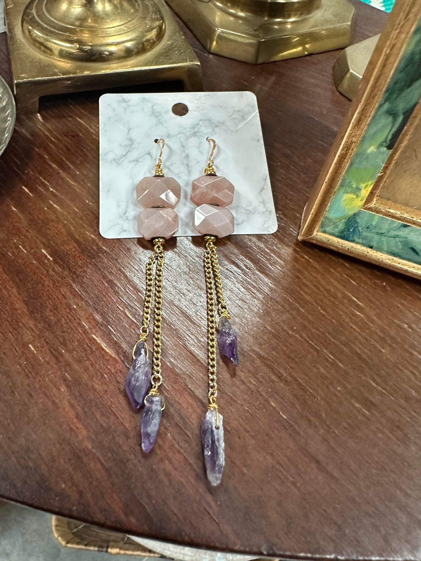 Amethyst & Moonstone Earrings