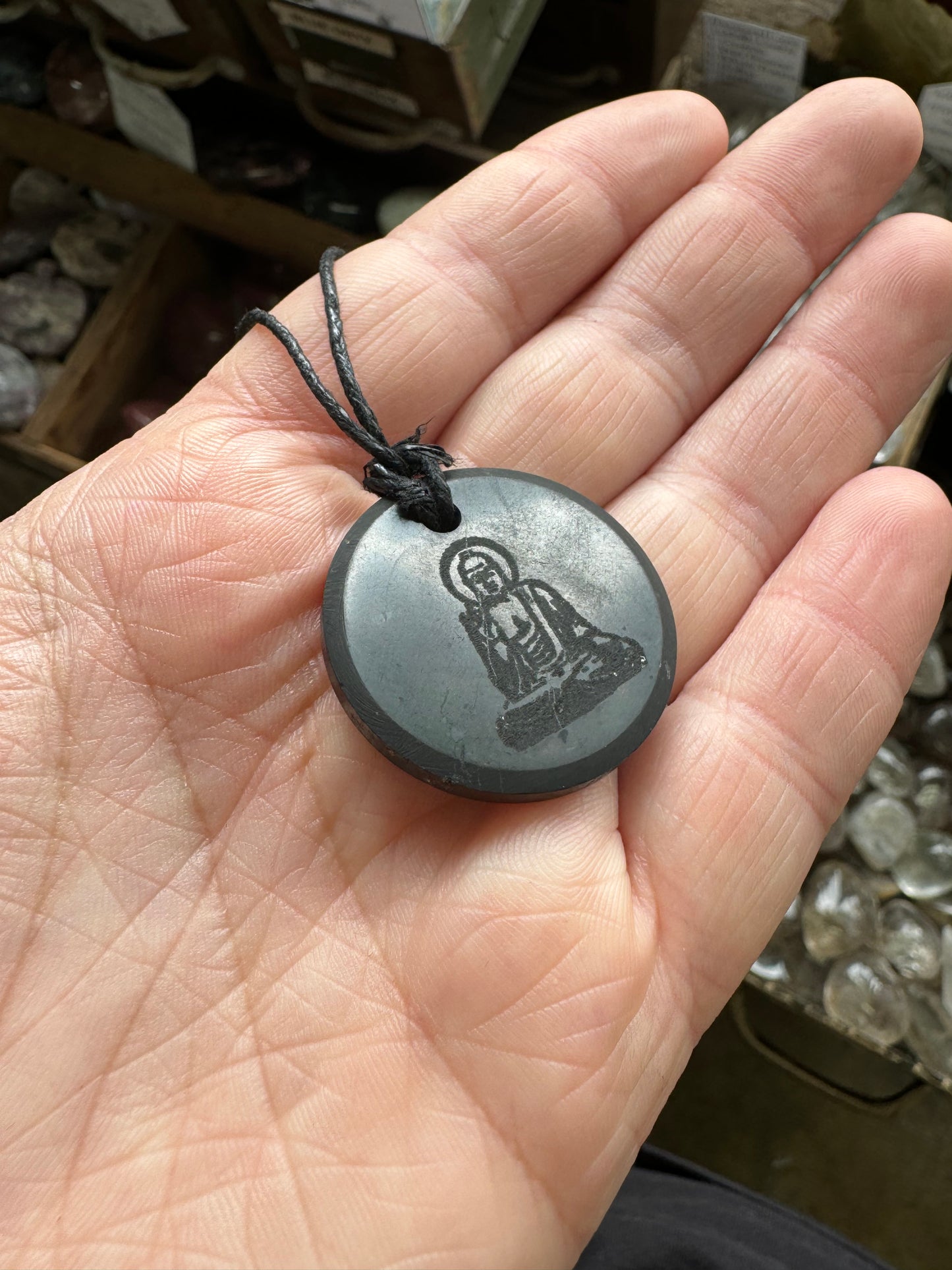 Shungite Buddha Necklace