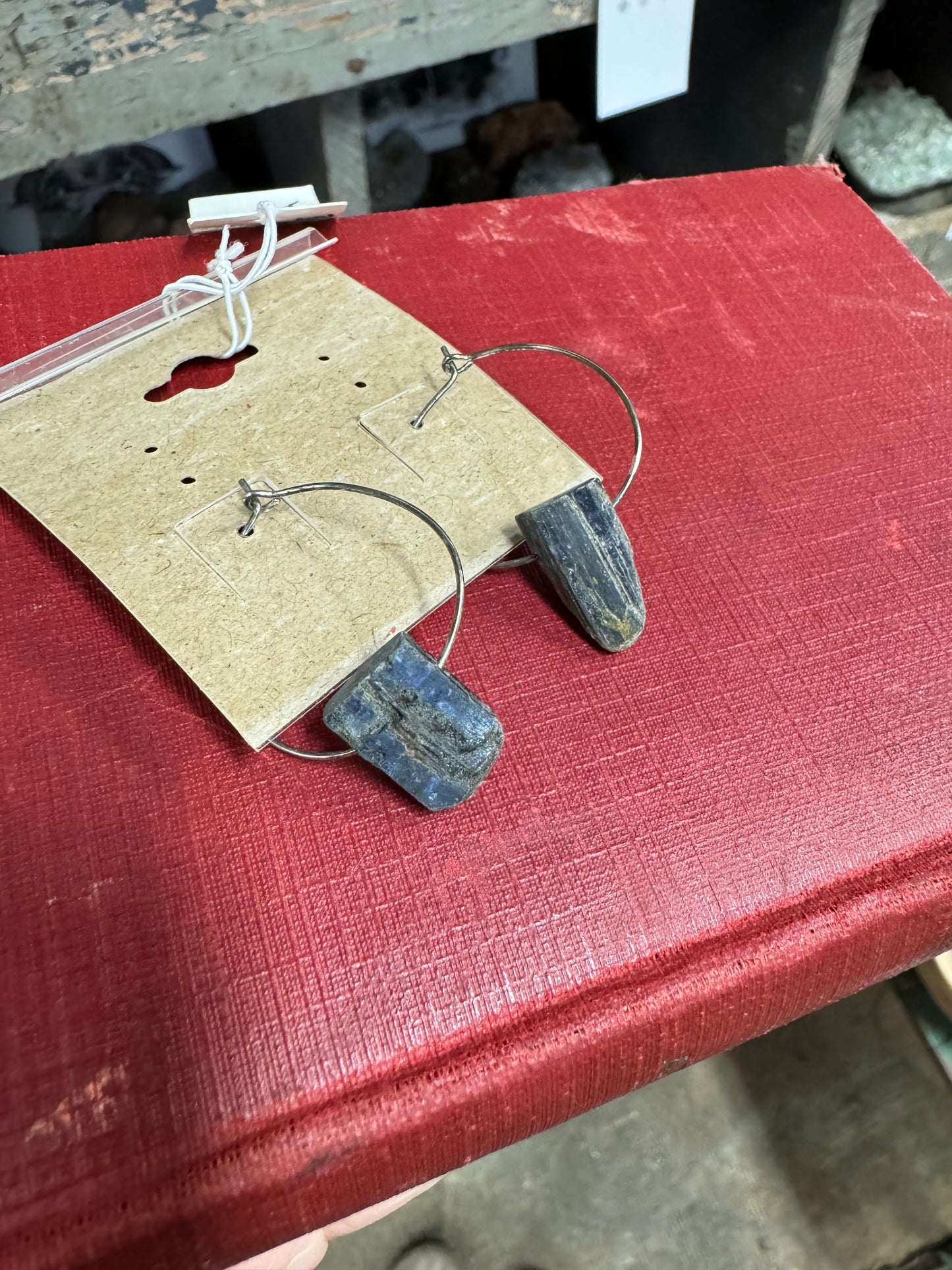 Blue Kyanite Hoop Earrings