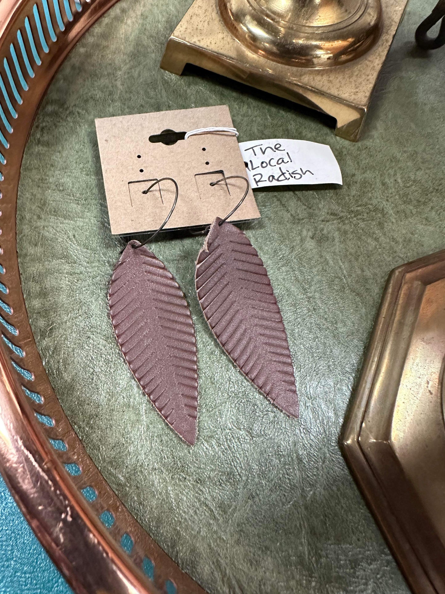 Leather Leaf Earrings