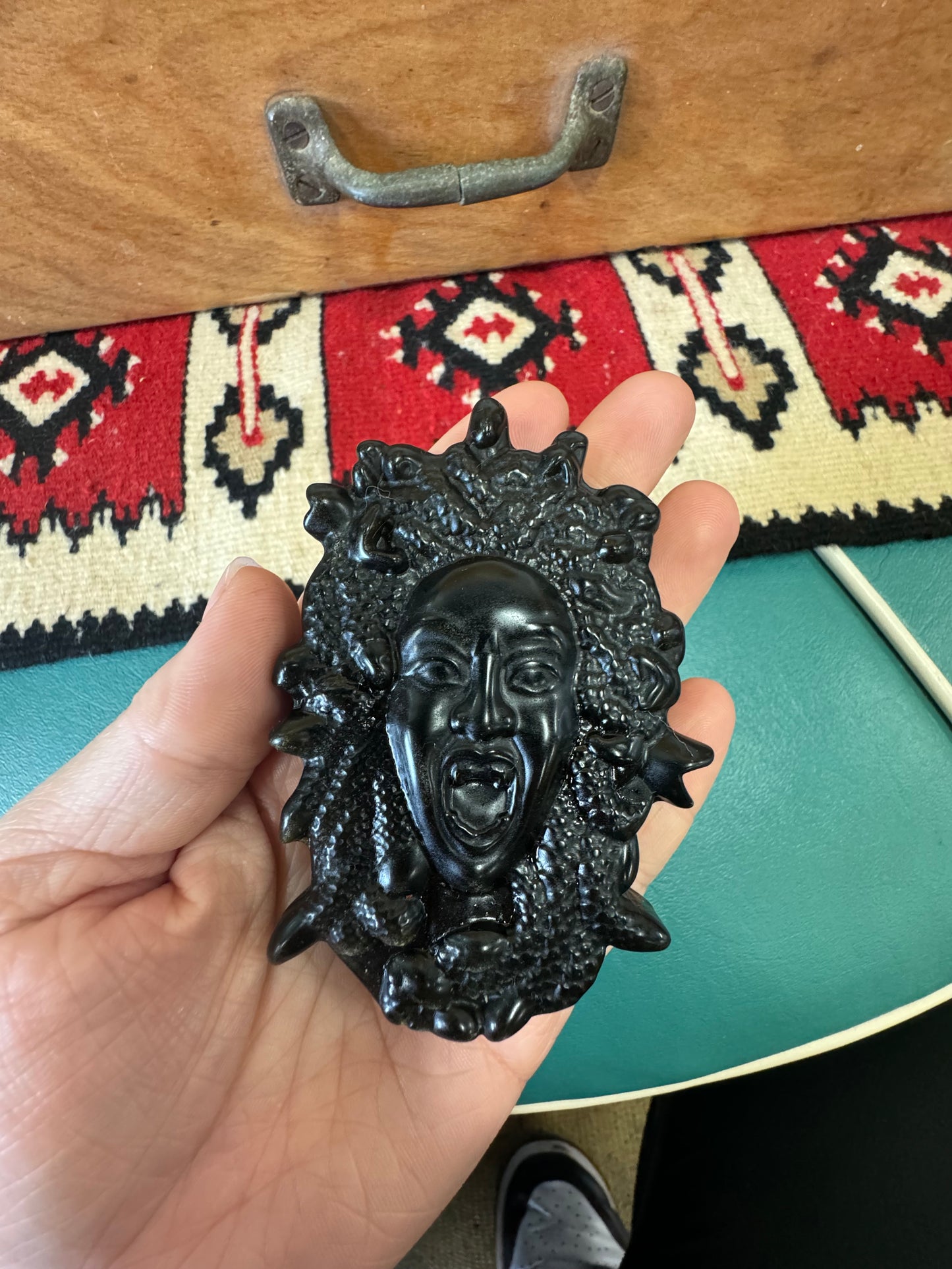 Crystal Carved Medusa Face