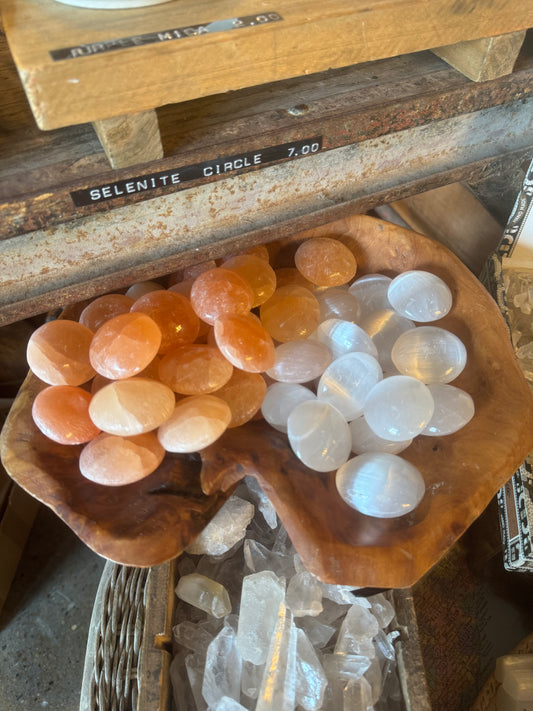 Selenite Palmstone