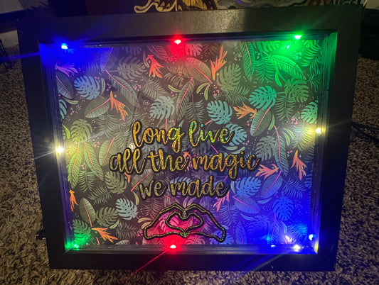 "Long Live all the Magic we Made" Swifite 8in"x10in" Bracelet Display Box with Battery Powered LED Lights