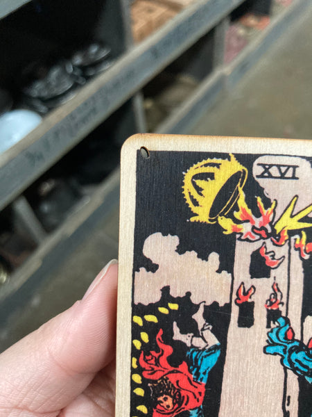 Wood Tarot Card Incense Burner