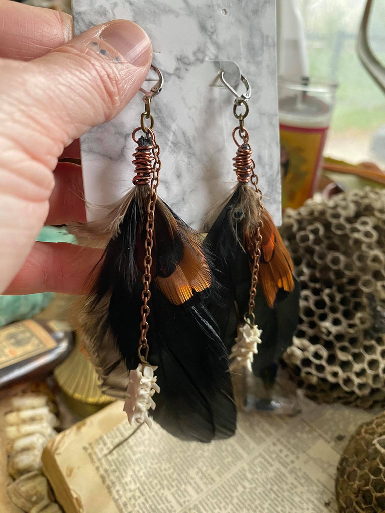 Feather Earrings Pheasant Feather Goose Feather Red  Etsy
