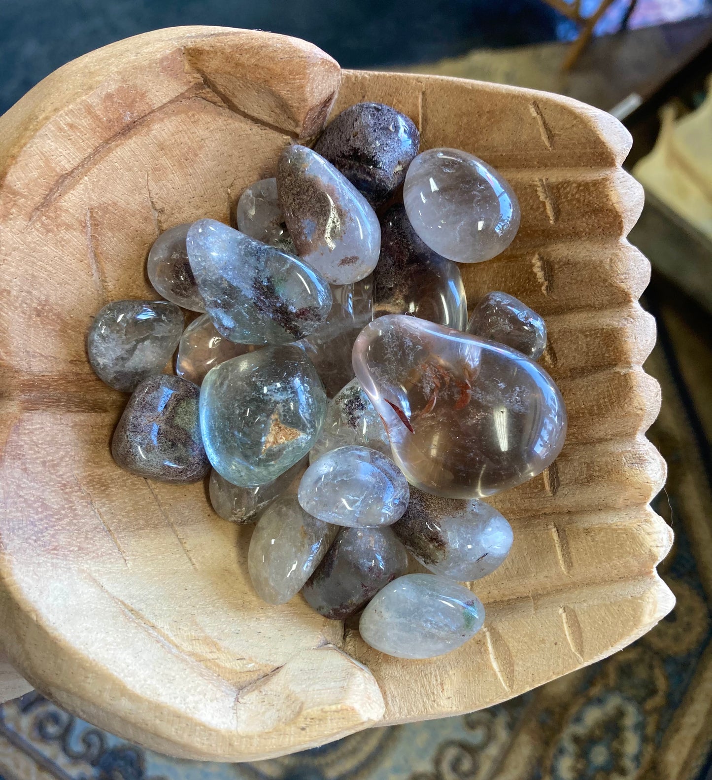 Lodolite Quartz Tumbles