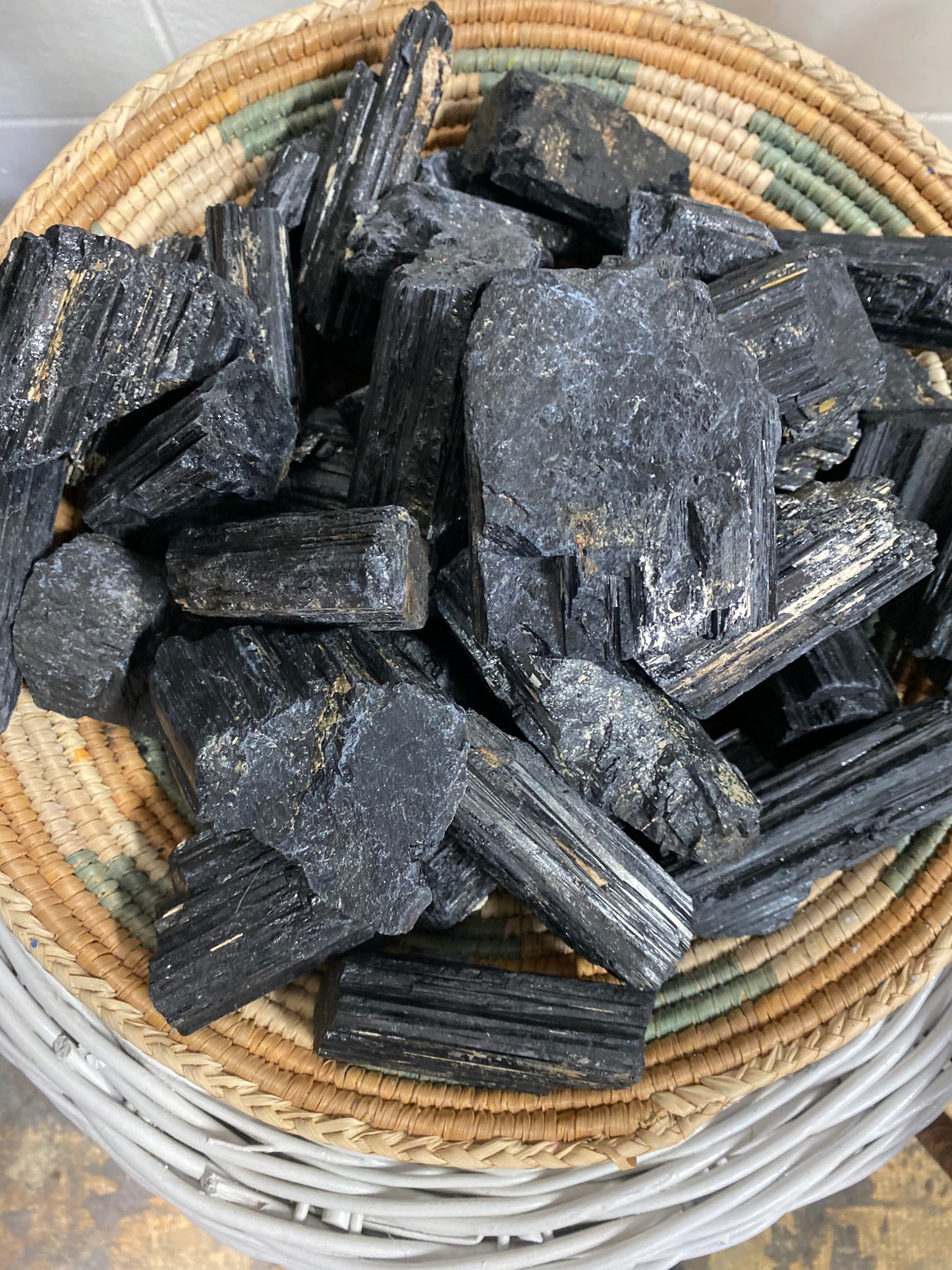 L Raw Black Tourmaline Chunks