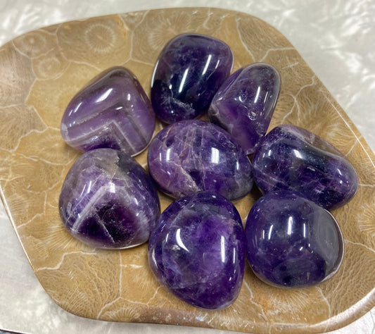 Chevron Amethyst Tumbles