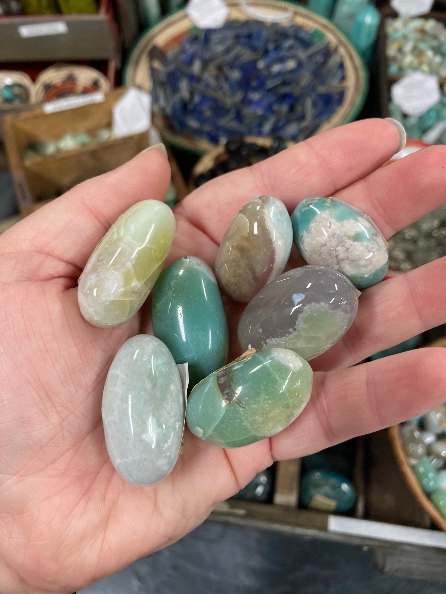 Green/Blue Flower Agate