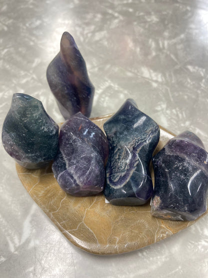 Rainbow Fluorite Flame Points