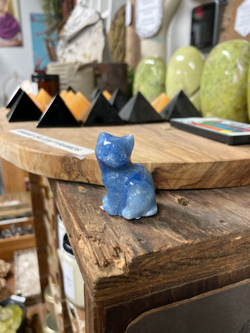 Blue Aventurine Cat Figure