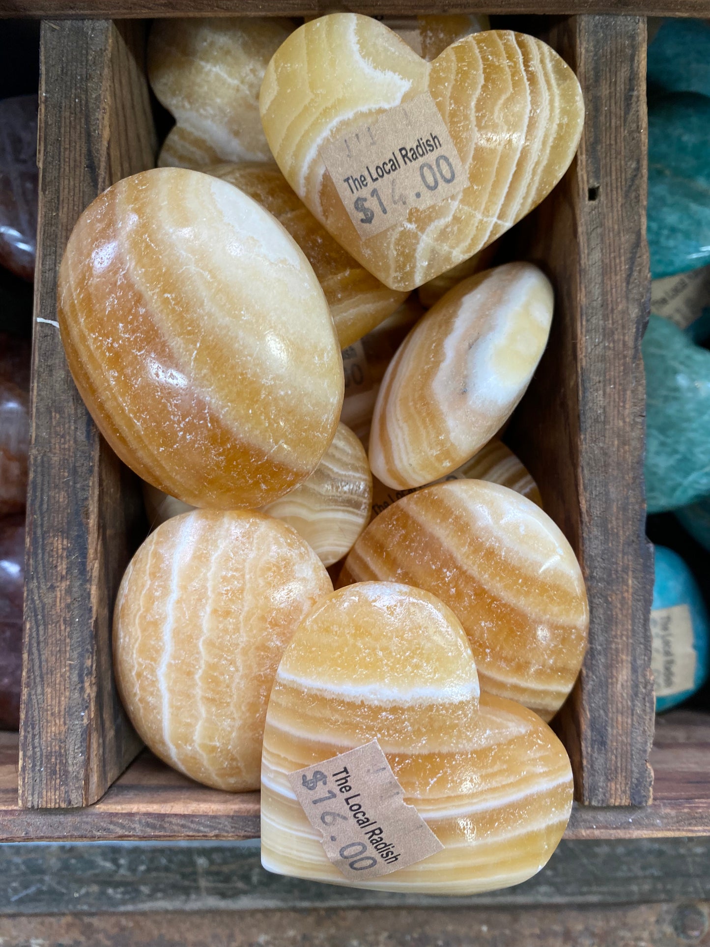 Orange Calcite Heart Palmstone