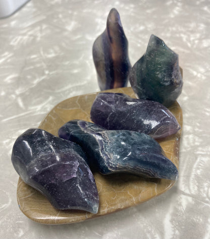 Rainbow Fluorite Flame Points