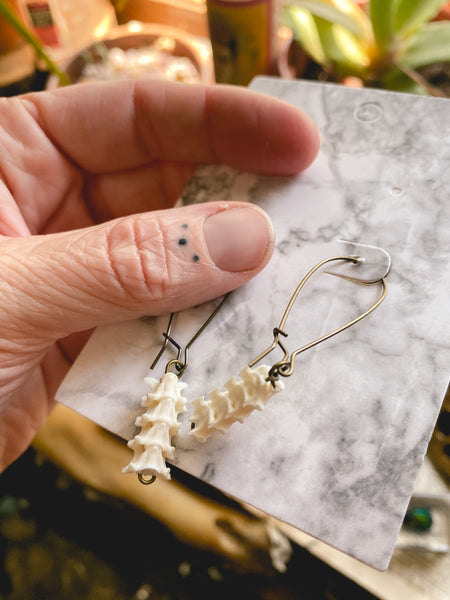 Rattlesnake Vertebrae Brass earrings