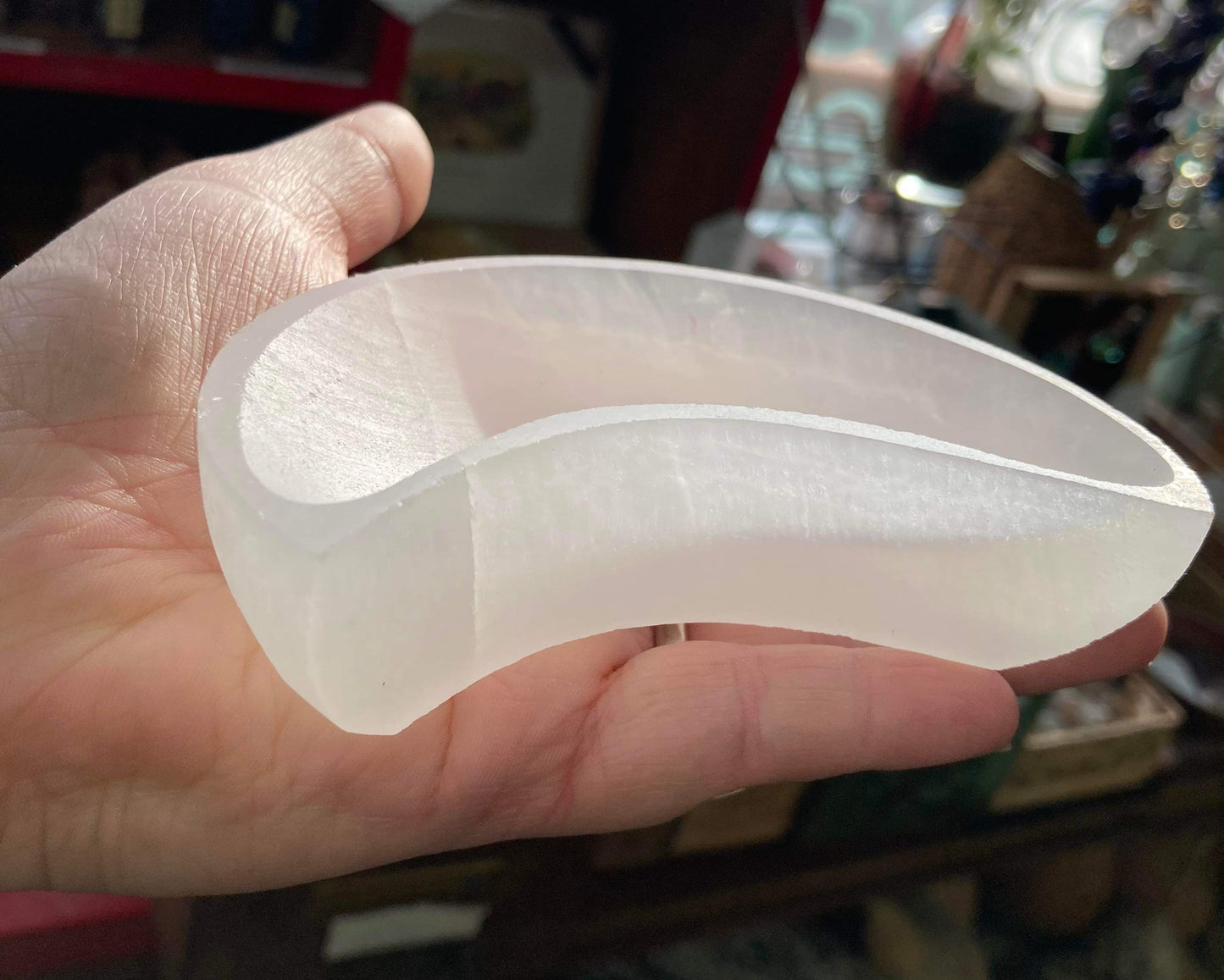 Selenite Moon Bowl