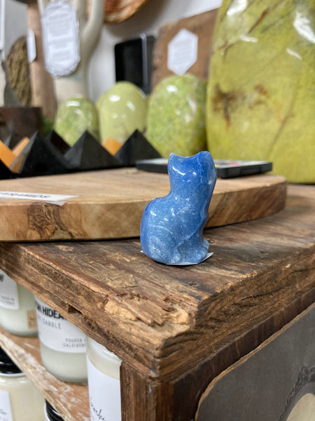 Blue Aventurine Cat Figure