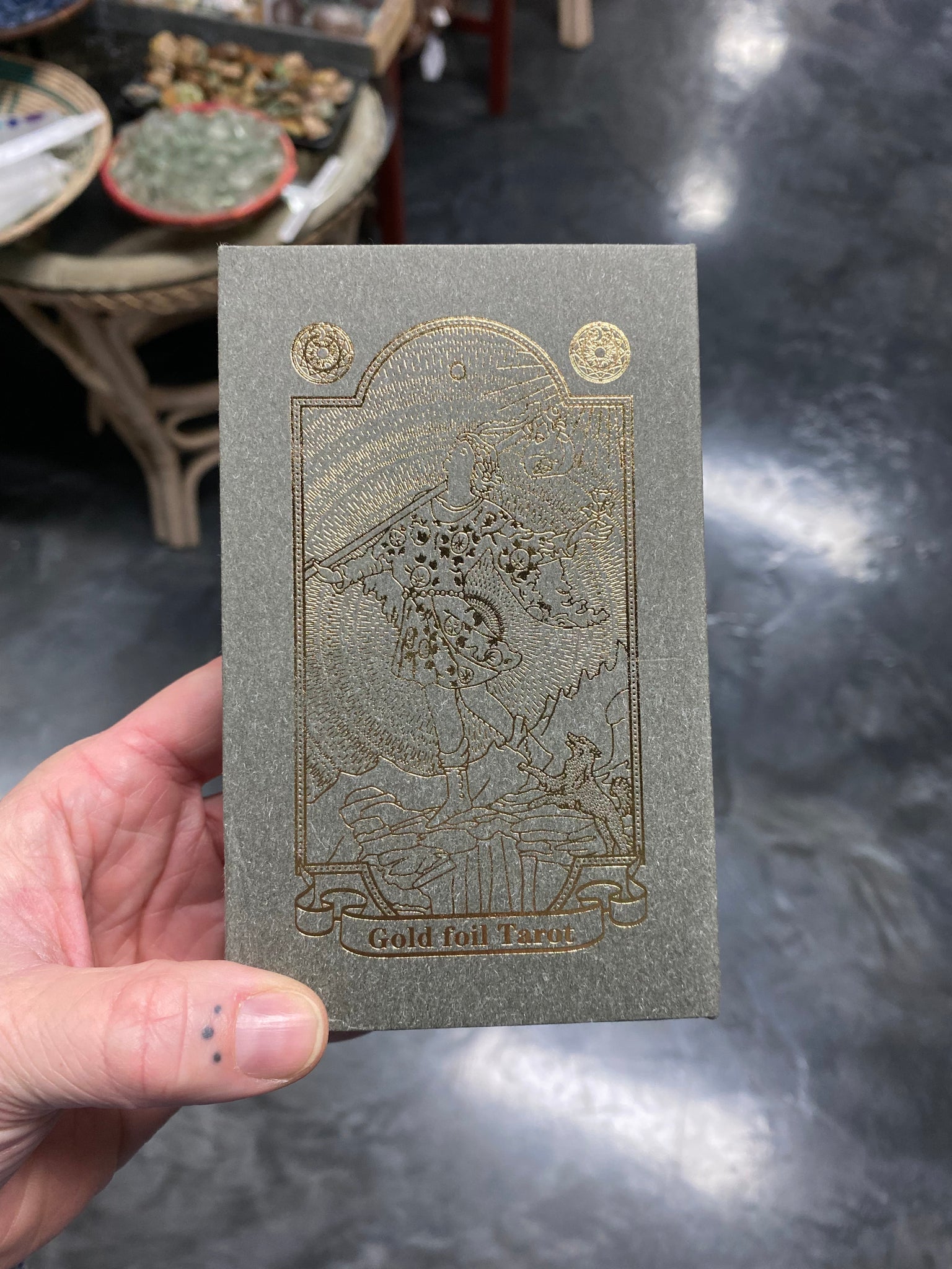 Gold foil tarot cards